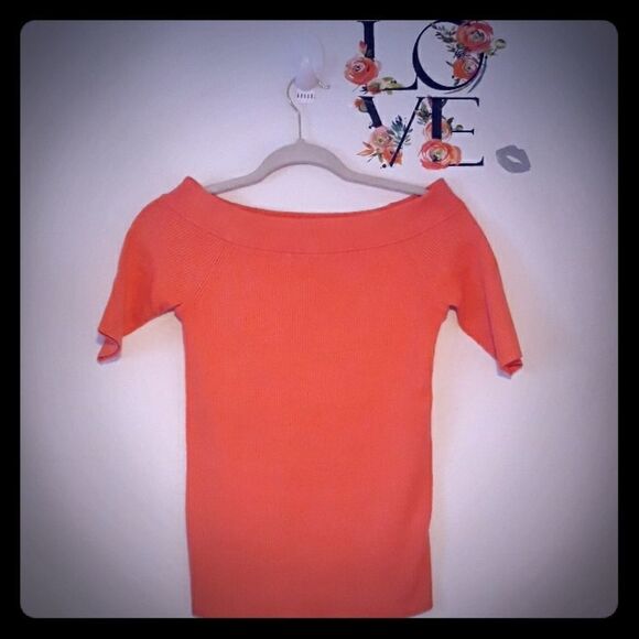 Anthropologie Coral Boat Neck Ribbed Sweat… - Picture 1 of 7